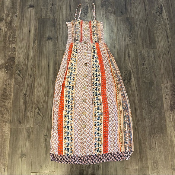 Angie maxi dress boho smocked bodice 100% Rayon - Picture 3 of 9